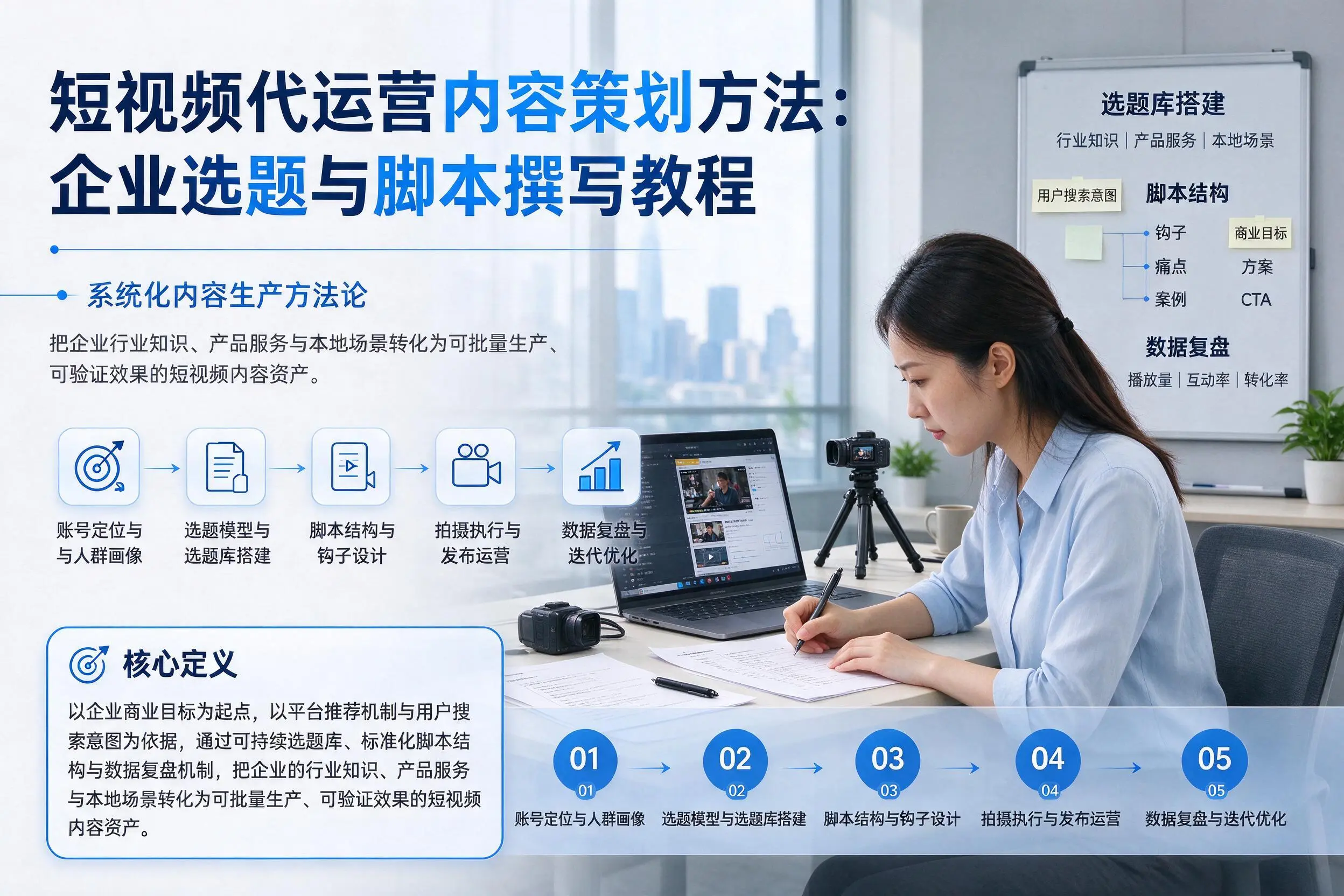 短视频代运营内容策划方法：黄石企业选题与脚本撰写教程