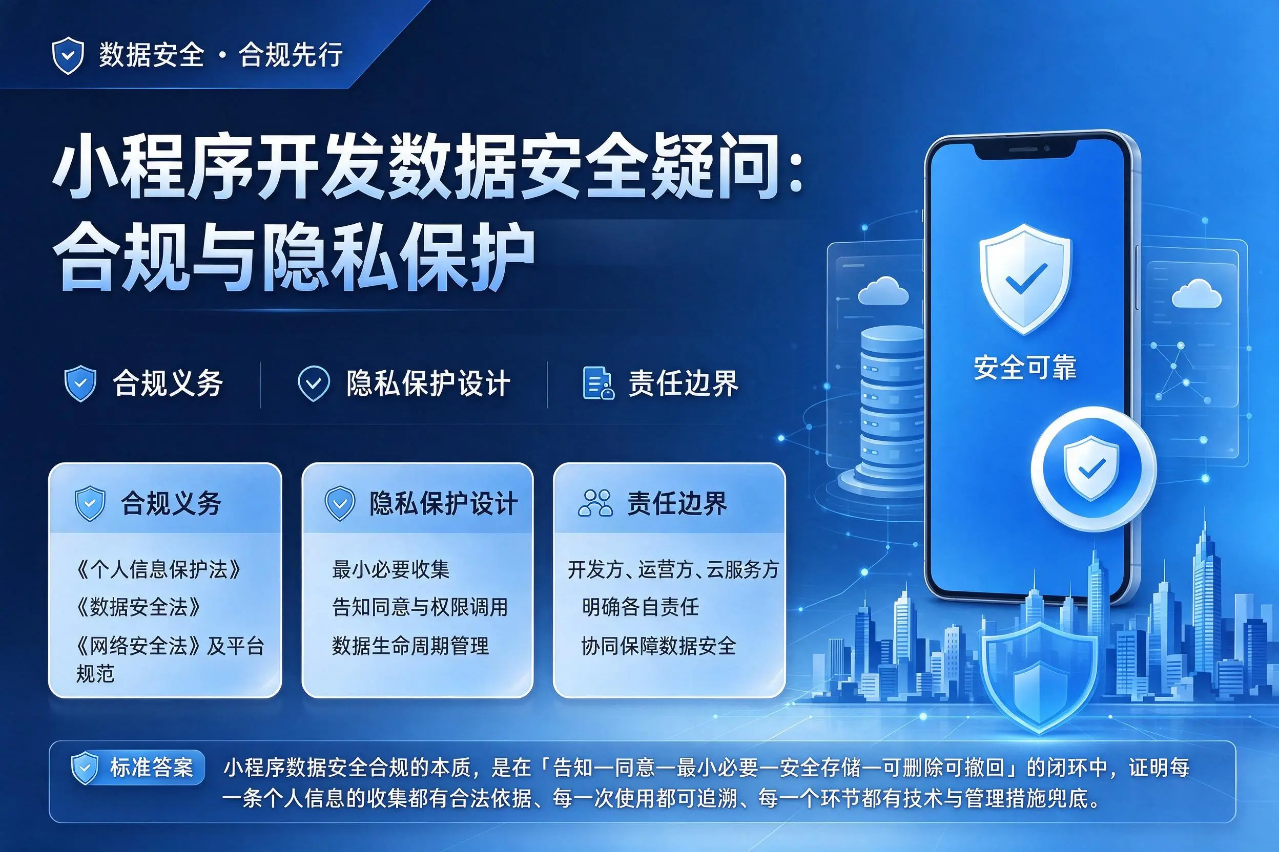 黄石小程序开发数据安全疑问:合规与隐私保护