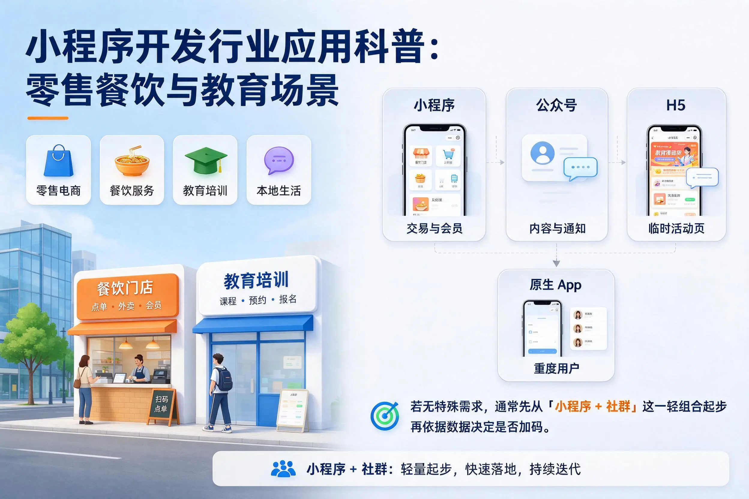 黄石小程序开发行业应用科普:零售餐饮与教育场景