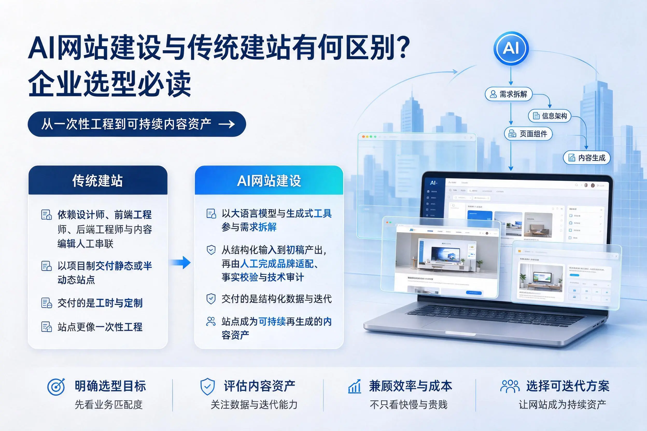 AI网站建设与传统建站有何区别？黄石企业选型必读