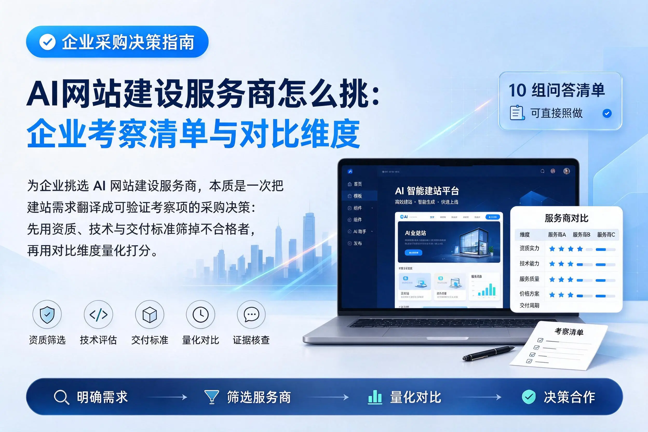 AI网站建设服务商怎么挑：黄石企业考察清单与对比维度