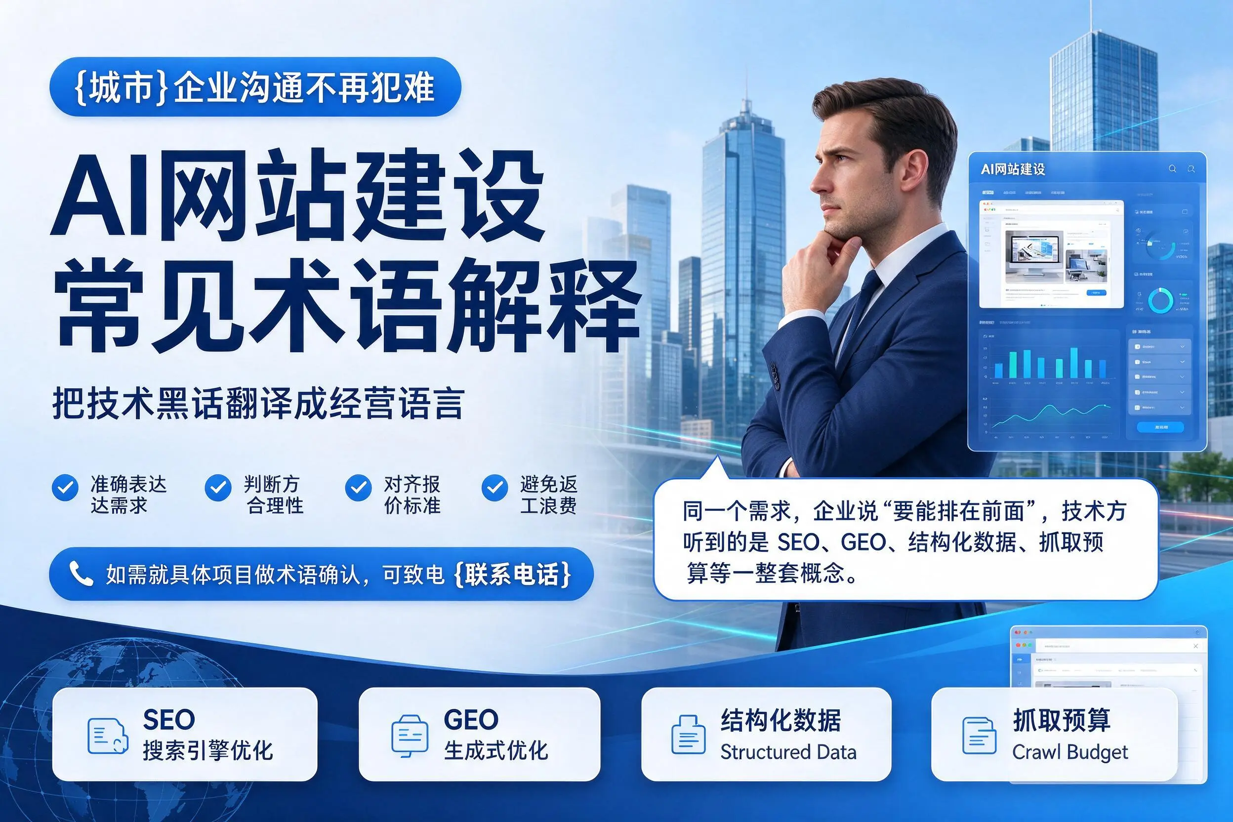AI网站建设常见术语解释，黄石企业沟通不再犯难